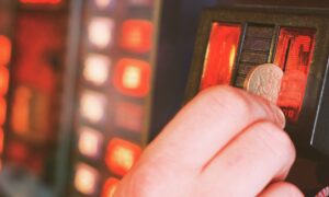 coin gambling machine console regulated by Association of Gaming Equipment Manufacturers