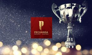 A picture of a trophy for a story about Pechanga casino being selected as the best outside Las Vegas by Newsweek readers