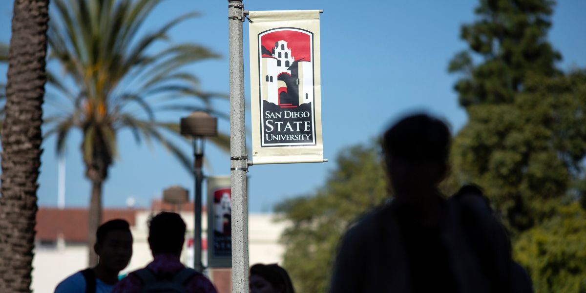 San Diego State banner, where a student newspaper reports student see DFS apps as legal sports betting