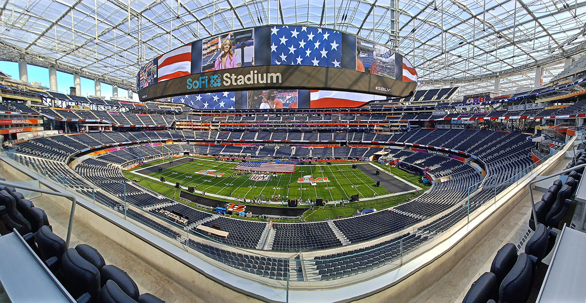 SoFi Stadium in Inglewood is the home of the Los Angeles Rams